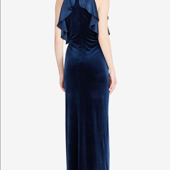 RALPH LAUREN Womens Navy Spaghetti Strap Halter Sheath Dress - Picture 2 of 6